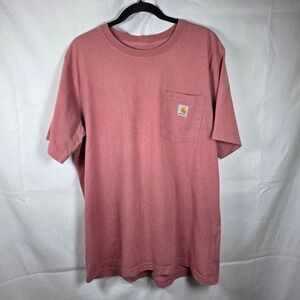 Carhartt K87 Workwear Pocket T-Shirt Mens Large Rose Pink Heather 103296 953